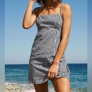 Urban Outfitters Black & White Gingham Mini Dress